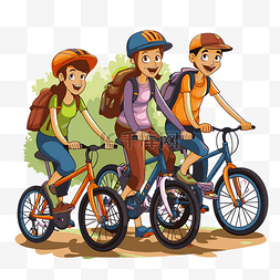 骑自行车男孩卡通图片_家庭骑自行车 向量