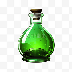 gui图片_瓶子里的绿色药水插画gui元素