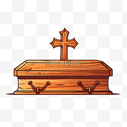 木头箱图片_木棺材与交叉万圣节矢量图
