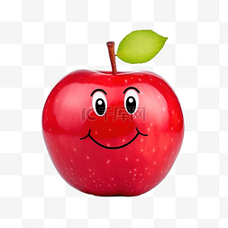 可爱的红苹果，带着微笑