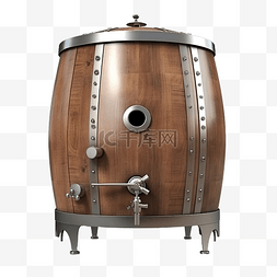 3d 渲染棕色木橡木酒罐隔离