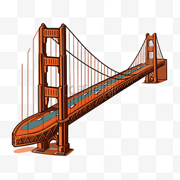金门大桥剪贴画 金门大桥插画卡