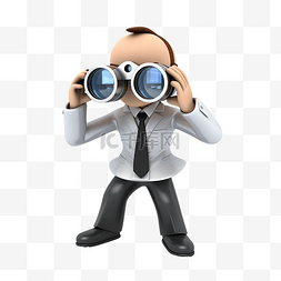 领导角色图片_3d 商人角色使用双筒望远镜