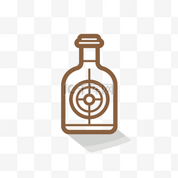 棕色林酒瓶的徽章线性目标图标 