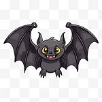 蝙蝠翅膀剪贴画白色背景与可爱的卡通蝙蝠 向量