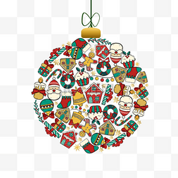 圣诞树图案装饰图片_圣诞节装饰组合圣诞球