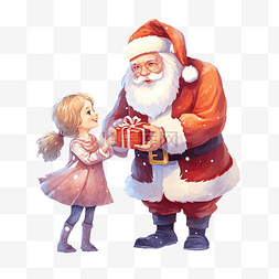对话捐给图片_圣诞老人在圣诞树上给女婴送礼物