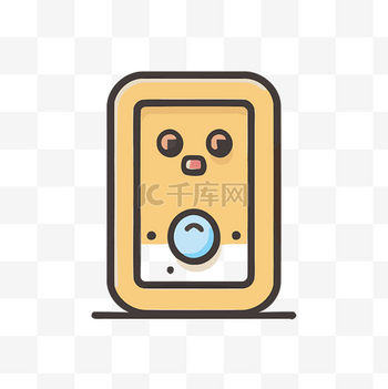 带脸的黄色烤面包机图标向量