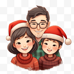 年轻亚洲家庭图片_幸福的亚洲家庭女儿父母在圣诞节