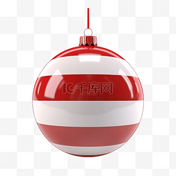 圣诞球红色白色组合 3d 渲染