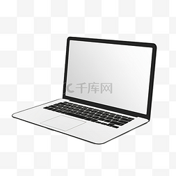 笔记本电脑白色图片_笔记本电脑白色轮廓