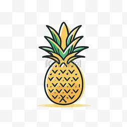 米色高清图片_米色背景上的菠萝标志 向量