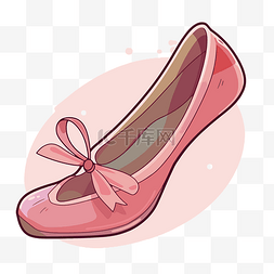 精致蝴蝶结图片_风格化的粉色鞋子，精致的背景剪