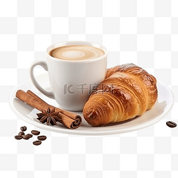 肉桂拿铁图片_早上的圣诞早餐和一杯咖啡