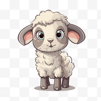 羔羊剪贴画人物被称为绵羊或羔羊卡通 向量