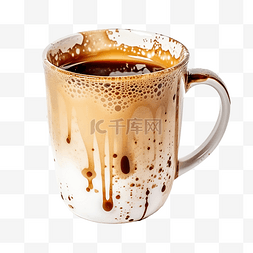 有咖啡渍的咖啡杯尚未清洗隔离的