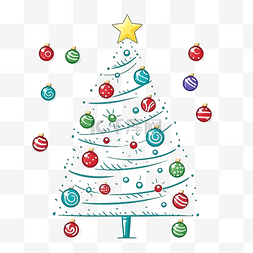 痕迹线条图片_手写练习追踪圣诞树和圣诞球的线