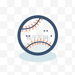 平面形状背景中的棒球图标 向量