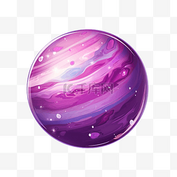 紫色星球元素图片_紫色星球太空png插图