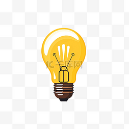 思想教育图片_灯泡电光能源思想思维符号平面风