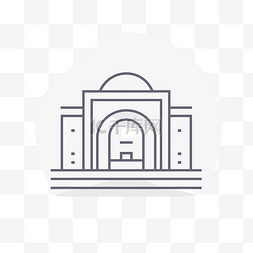 102dpi图片_指示印度博物馆的线性标志图标 