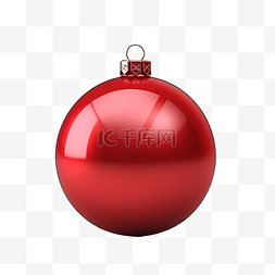 红色的球体图片_红色圣诞树玩具或球体积和逼真的
