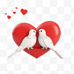 鸟渲染图片_3d 渲染情侣鸟庆祝情人节