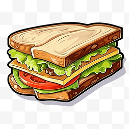 三明治食品贴纸
