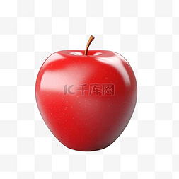 新水果图片_3d 渲染孤立的红苹果