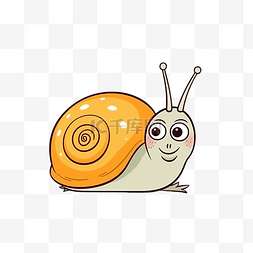 可爱的蜗牛简单插画适合孩子画画