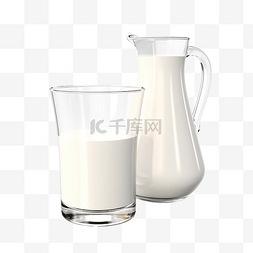牛奶 3d 插图