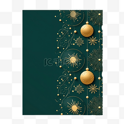 节日封面图片_节日贺卡圣诞快乐深绿色与抽象黄