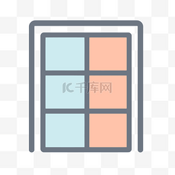 表示方形网格的窗口开口的线条图