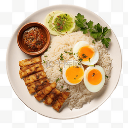 肉和鸡蛋图片_一盘米饭和鸡蛋沙爹