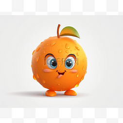水果卡通形象人物图片_橙色水果人物形象设计