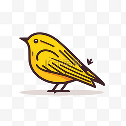 一只黄色鸟的矢量图