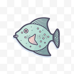 一条鱼的卡通插图 向量