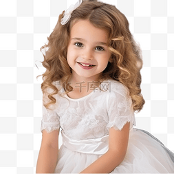 小装家图片_穿着白色连衣裙的可爱孩子在圣诞
