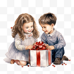 脸大的小姐姐图片_圣诞树旁带着礼盒的快乐小女孩和