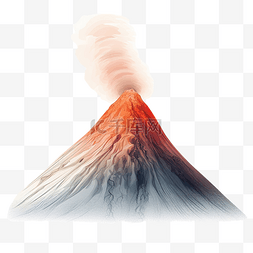 两山耸立图片_一座庄严的火山高高耸立，它的锥