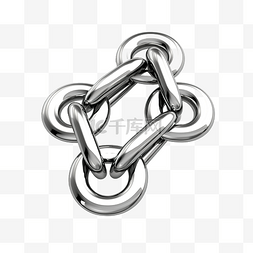 关联链接图片_3d 渲染链链接符号，两条链被隔离