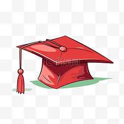 毕业帽剪贴画红色大学帽子矢量svg