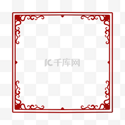 传统欧式花纹边框图片_相框复古简约花纹装饰红色古典