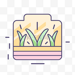 icon农作物图片_种植植物的草药线图标 向量