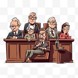 法庭陪审团图片_陪审团剪贴画 四个老人坐在法庭