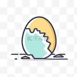 破裂鸡蛋图片_复活节彩蛋图标已破裂 向量