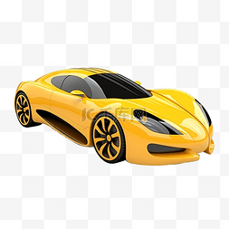 黄色的 3d 汽车