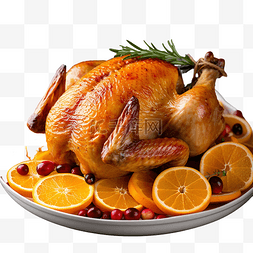 鸡肉配菜图片_圣诞节生鸡肉配橙子和蔓越莓