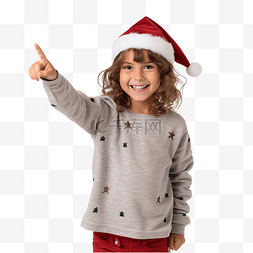 地着图片_庆祝圣诞节的小女孩开朗地微笑着