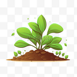 绘画绿色树苗元素立体免抠图案